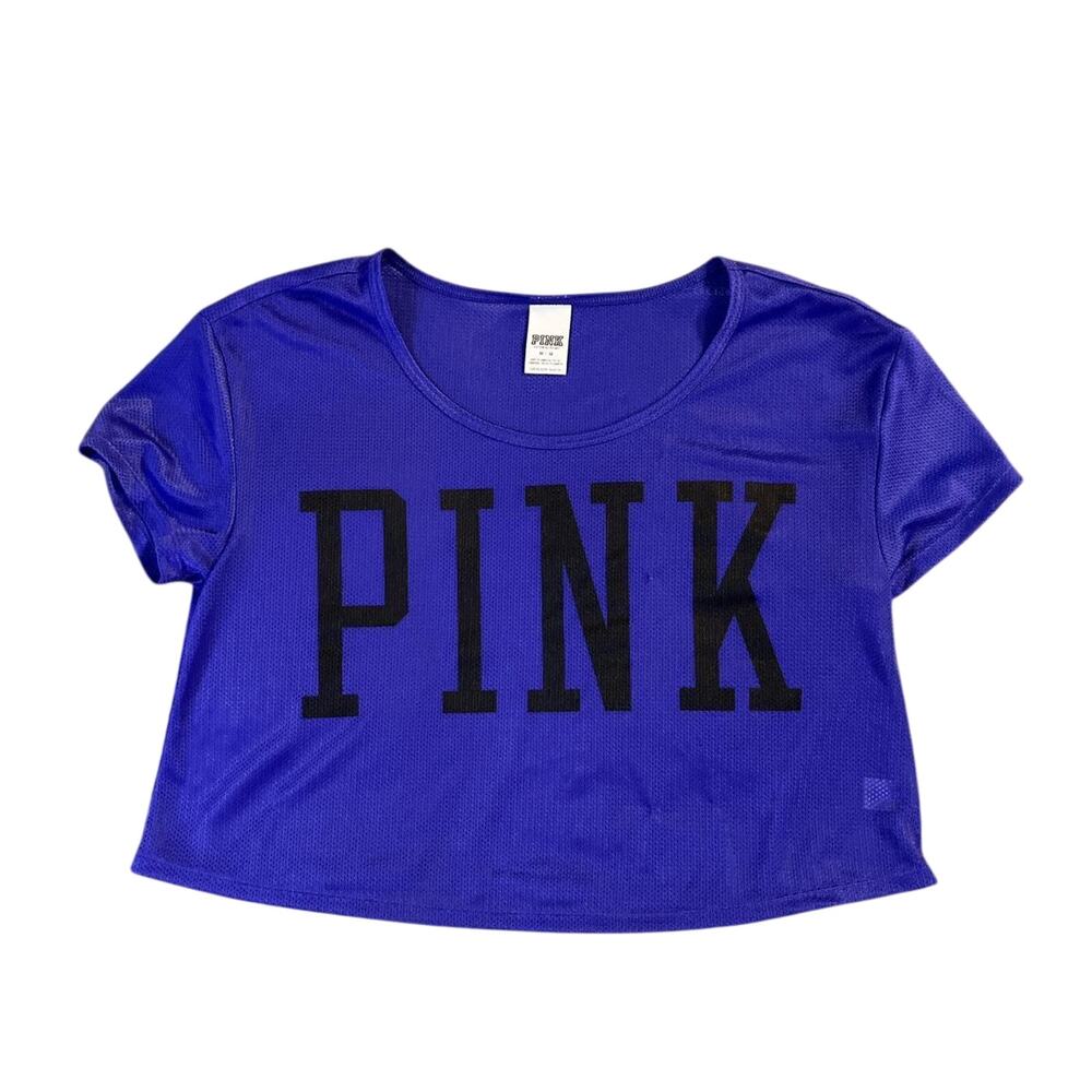 pink victoria's secret blue crop top